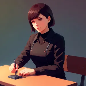 Professional Businesswoman Working on Laptop at Office Desk