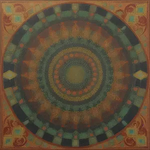 Elegant Vintage Tile Design with Intricate Circles
