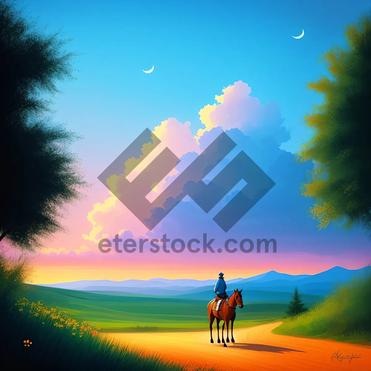 Picture of Vibrant Sunrise Over Meadow