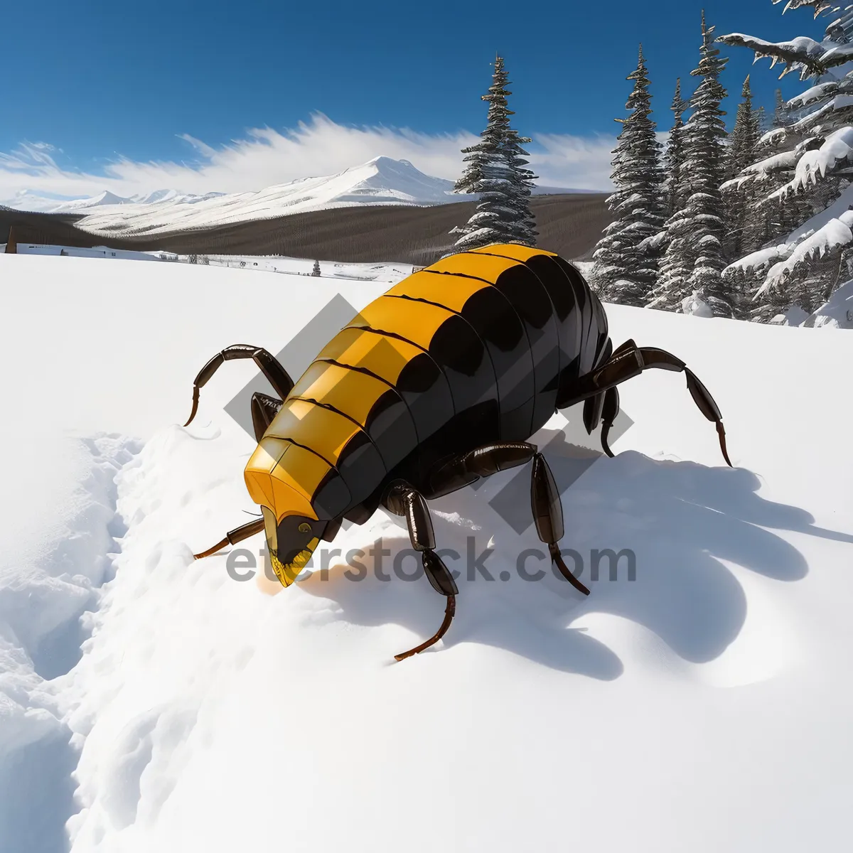 Picture of Thrilling Winter Mountain Adventure: Snowy Skiing Excitement!