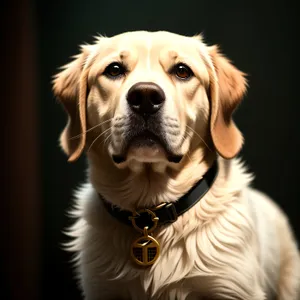 Golden Retriever Puppy - Adorable Studio Portrait of Purebred Canine