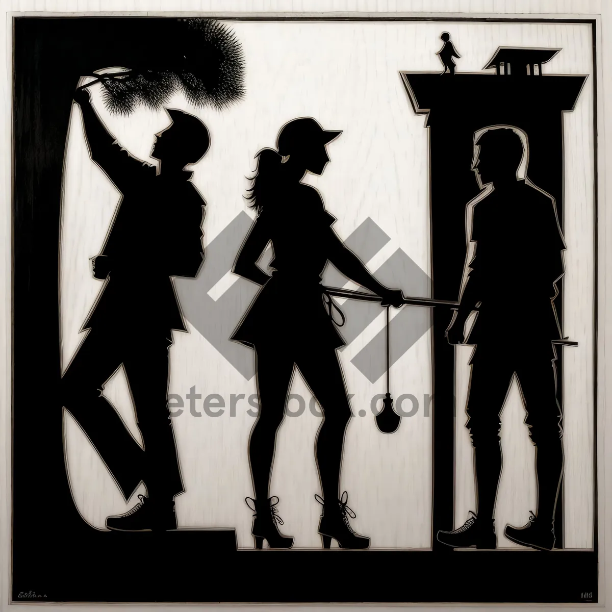 Picture of Group of black male silhouettes