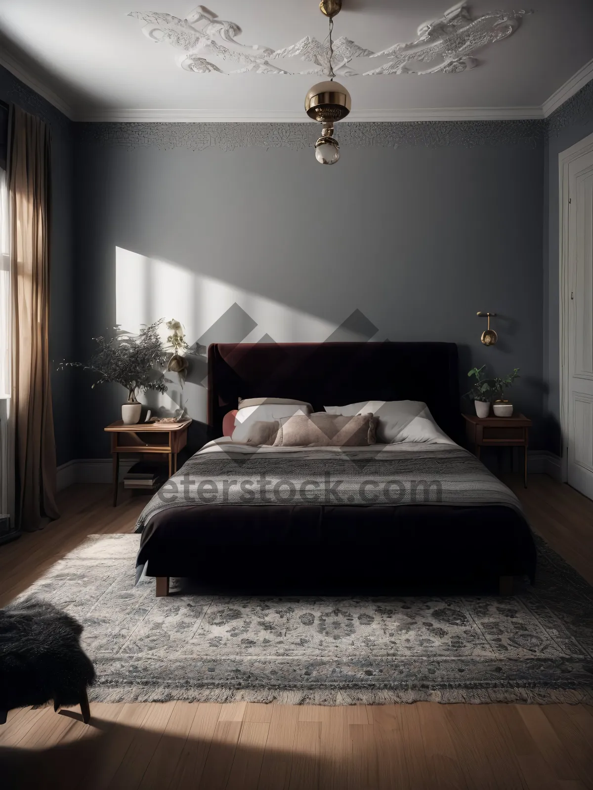 Picture of Modern Luxury Bedroom with Cozy Four-Poster Bed