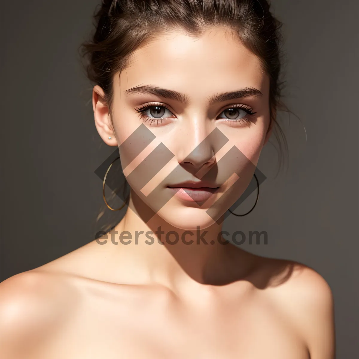 Picture of Radiant Beauty: Alluring Shoulder-Framed Portrait