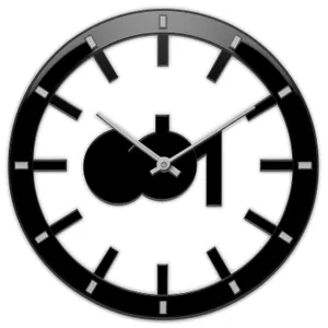 Clock Time Icon - Round Black Button