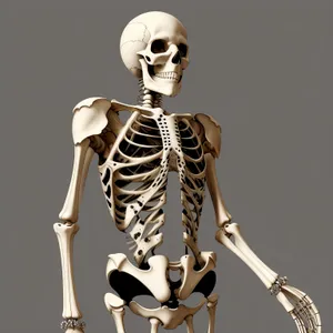 Anatomical Sculpture: 3D Skeleton Bust - Artistic Representation of Human Skeleton