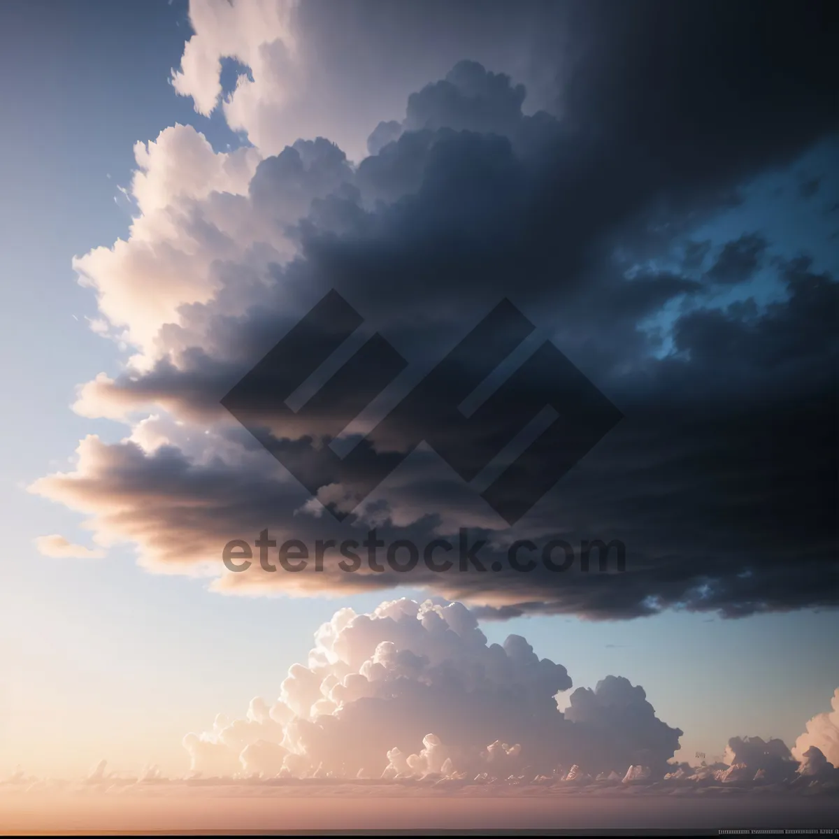 Picture of Vibrant Sky with Fluffy Clouds and Bright Sunlight
