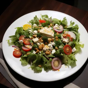 Healthy Vegetable Salad with Fresh Ingredients and Nutritious Dressing