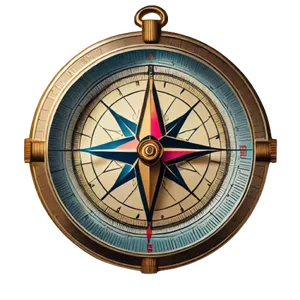 Vintage magnetic compass for navigational exploration journey.