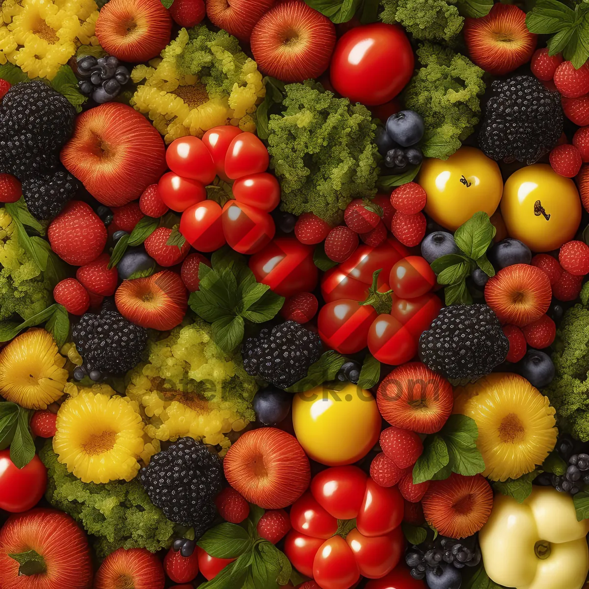 Picture of Fresh and Healthy Mix of Fruits and Vegetables