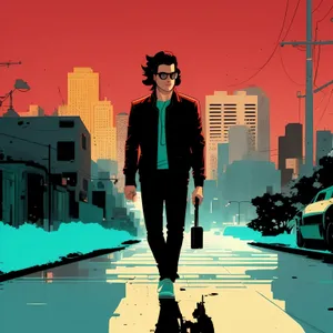 Business Team Silhouette Working Together for Success