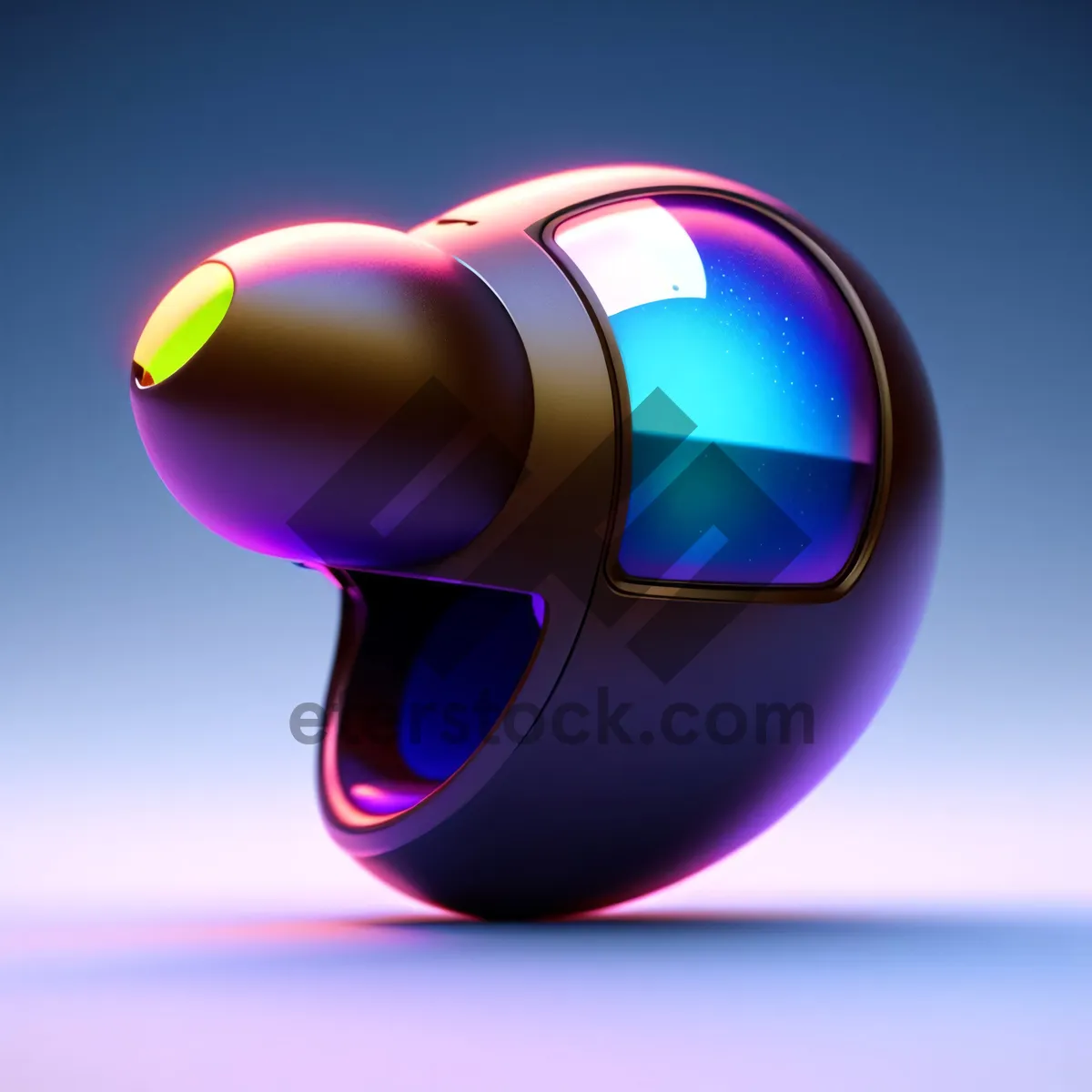 Picture of Shiny 3D Ball Button with Colorful Reflection