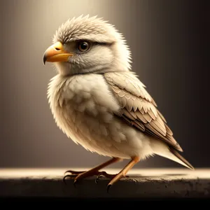 Cute Sparrow Perched on Tree Branch