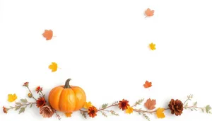 Floral Autumn Frame Design in Orange and Yellow