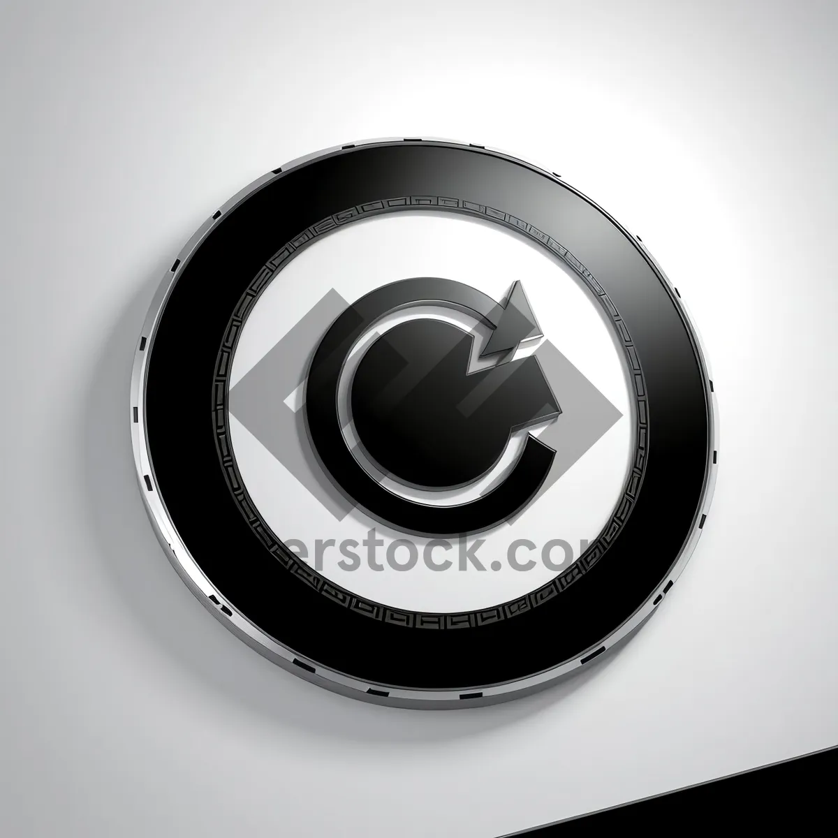 Picture of Shiny Black Metallic Circle Button Icon