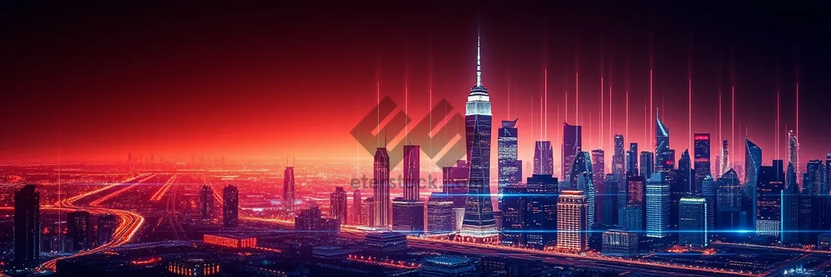 Picture of City Lights: Modern Business District Skyline at Night