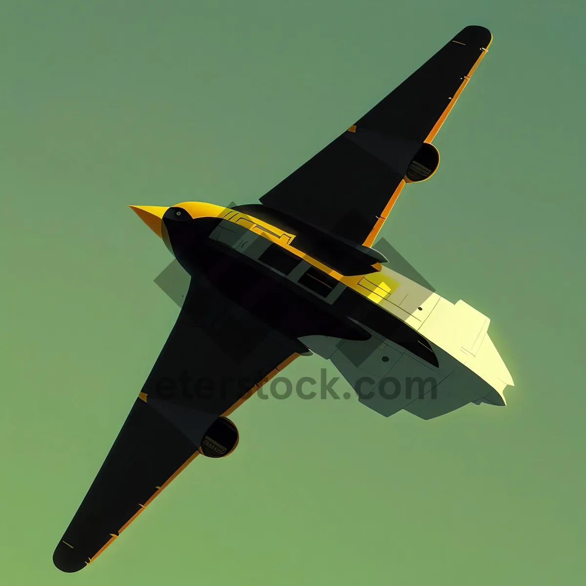 Picture of Fast Soaring Jet Plane in Clear Blue Sky