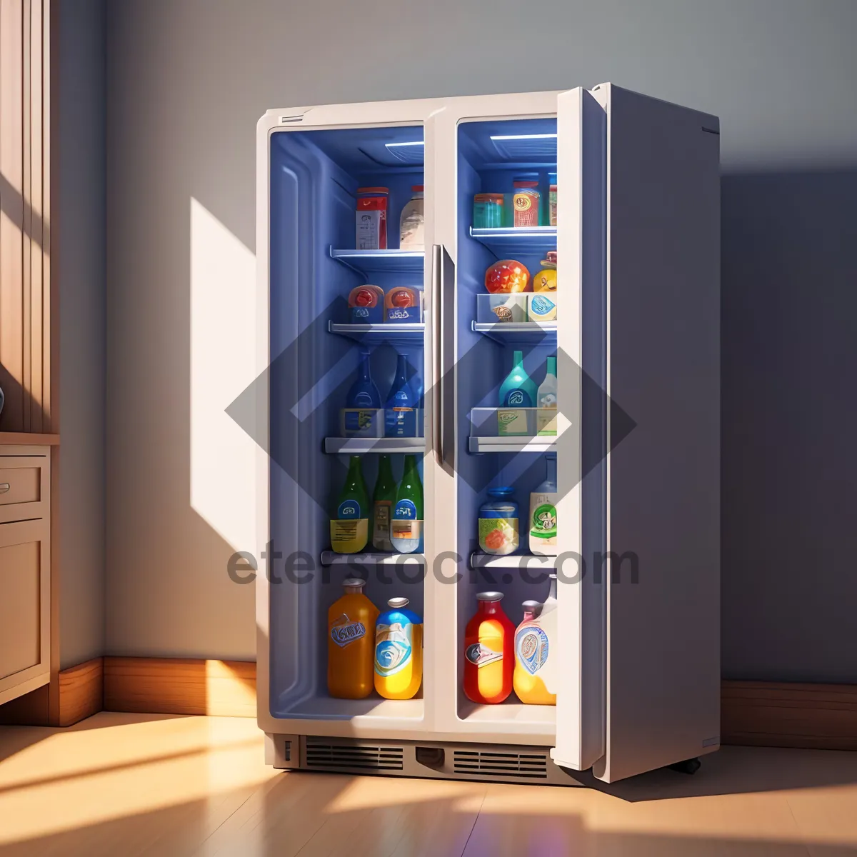 Picture of Modern White Refrigerator: Efficient Home Cooling Solution