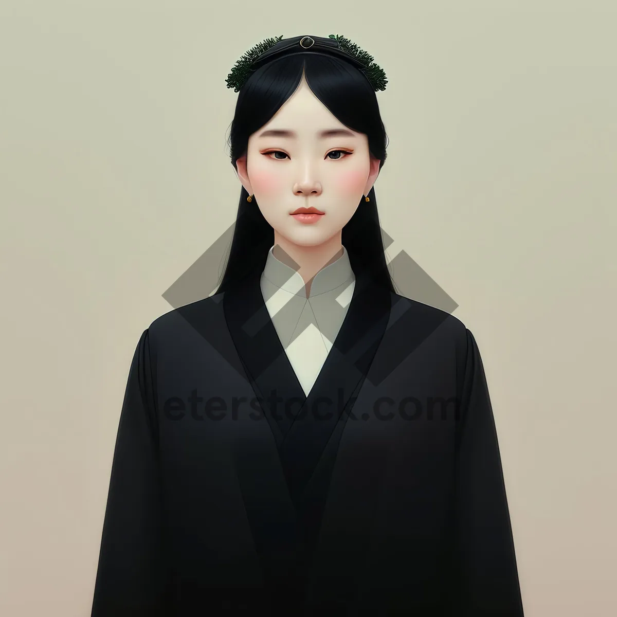 Picture of Successful businesswoman in black suit smiling in office