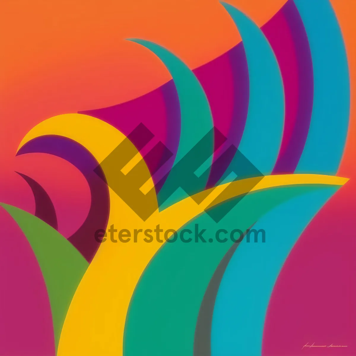 Picture of Colorful Graphic Wave Design - Rainbow Symbol