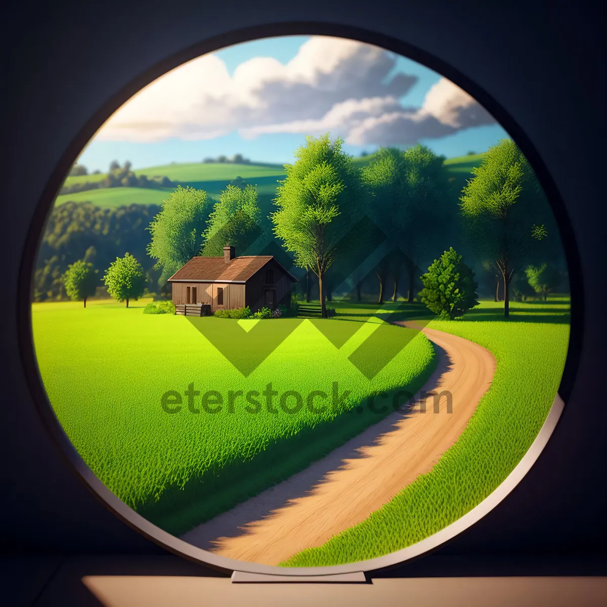 Picture of Serene Horizon: Meadow's Mirror of Nature's Splendor