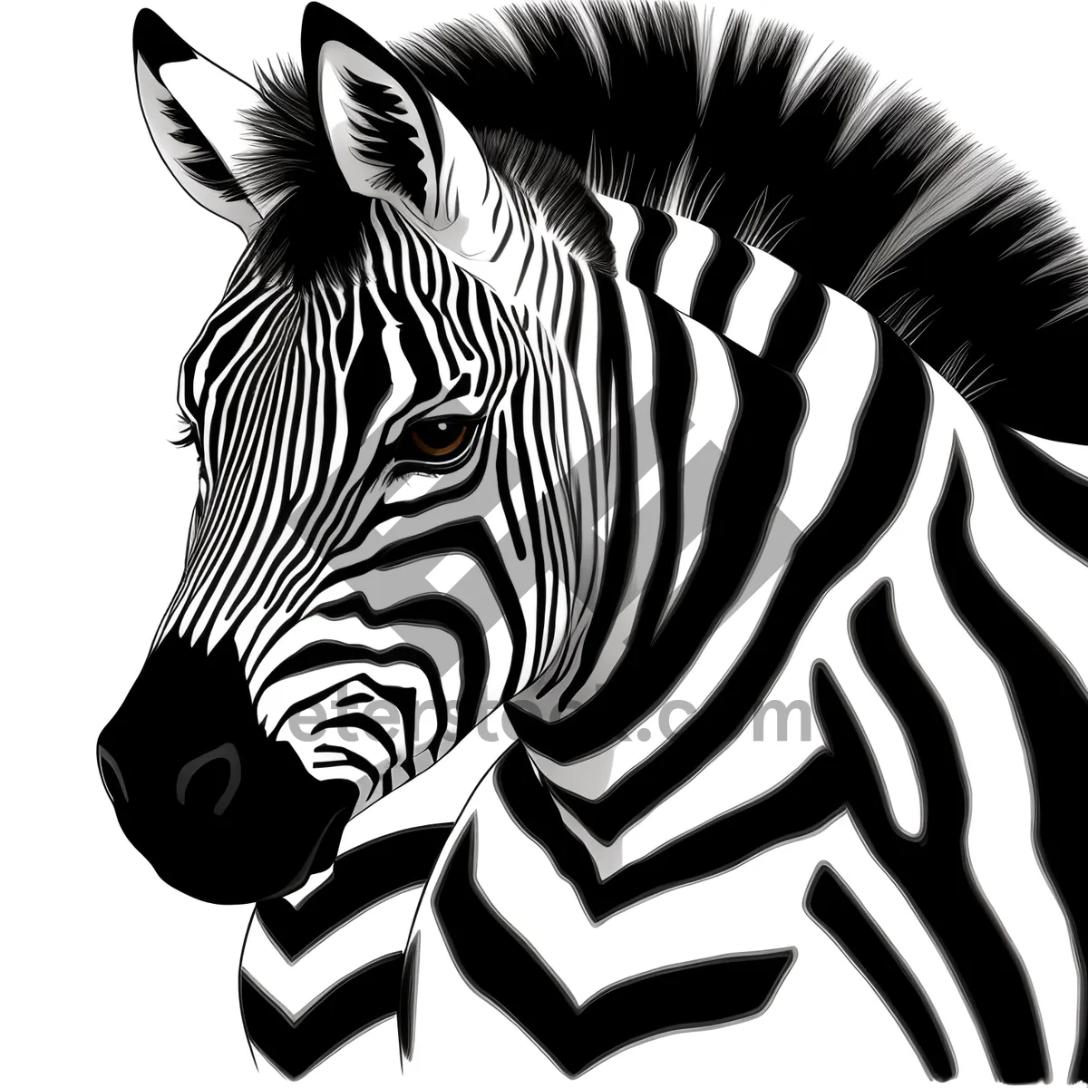 Picture of South African Zebra Grazing in Striped Grassland