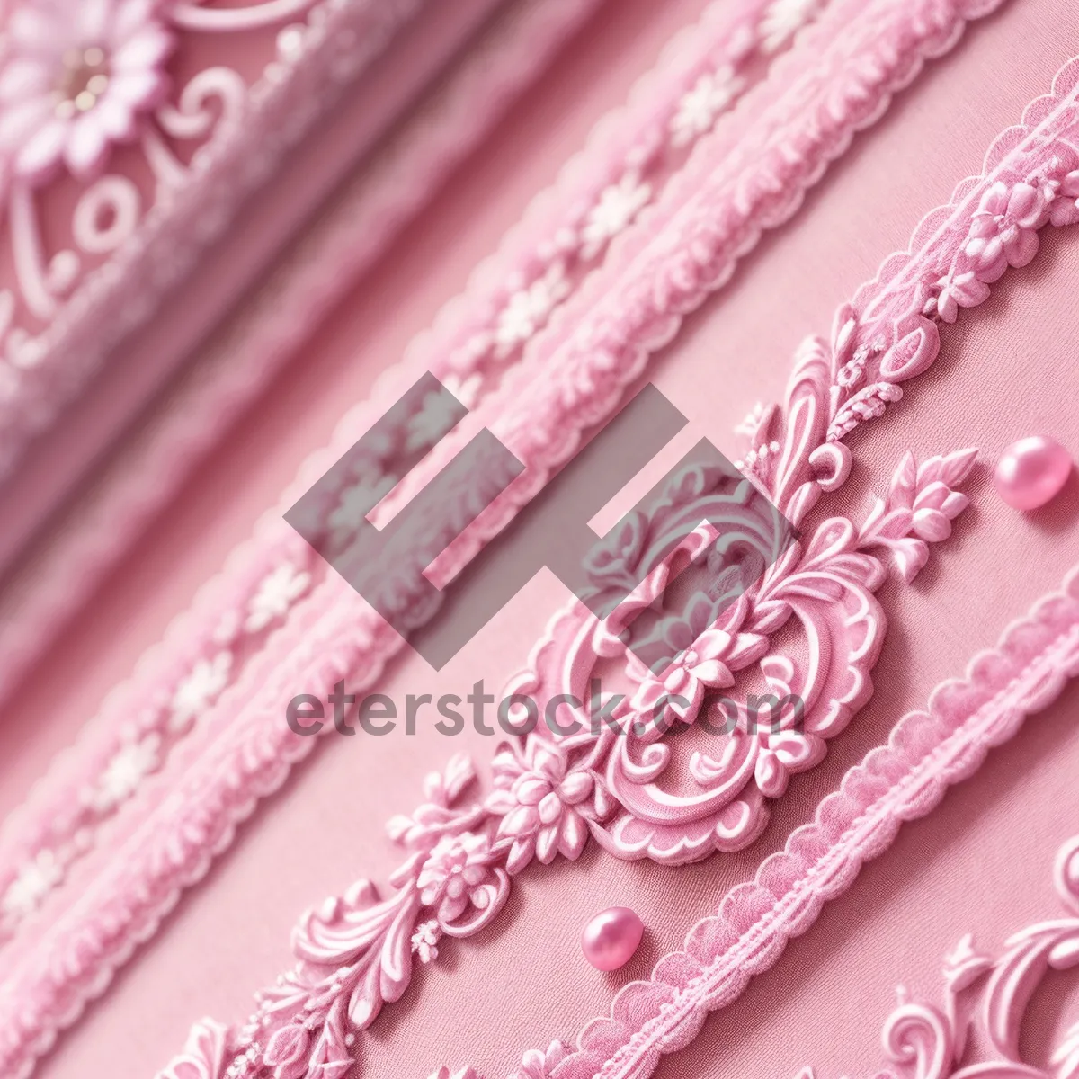 Picture of Pink Paisley Cotton Fabric Design