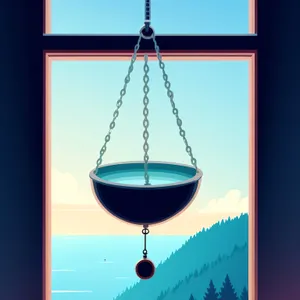 Golden Justice: Elegant Chandelier Balancing Scales