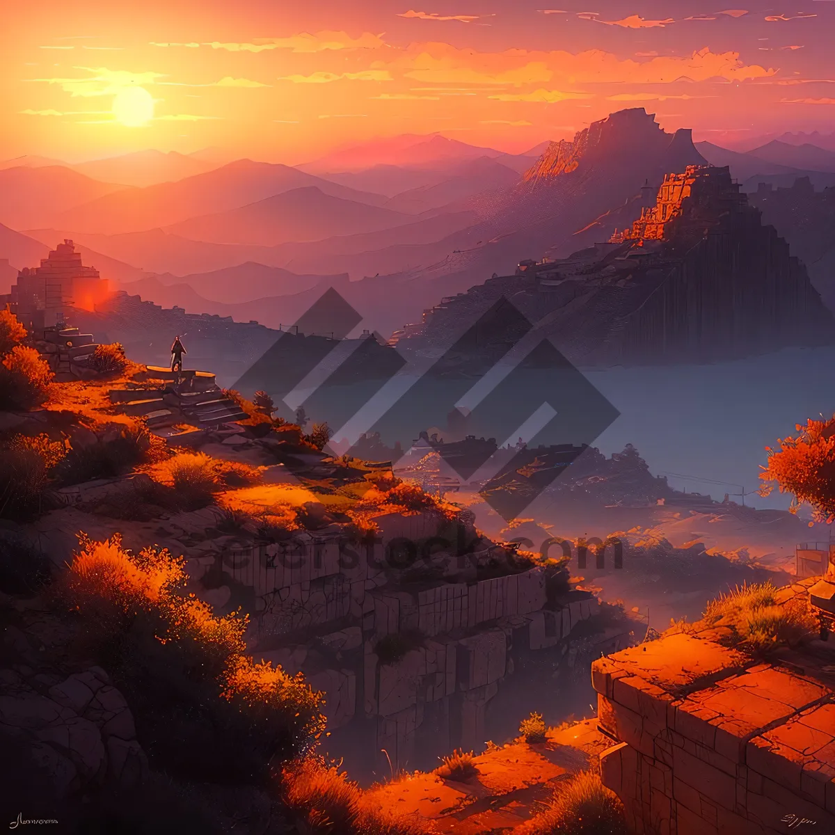 Picture of Marvelous Sunset Over Majestic Canyon