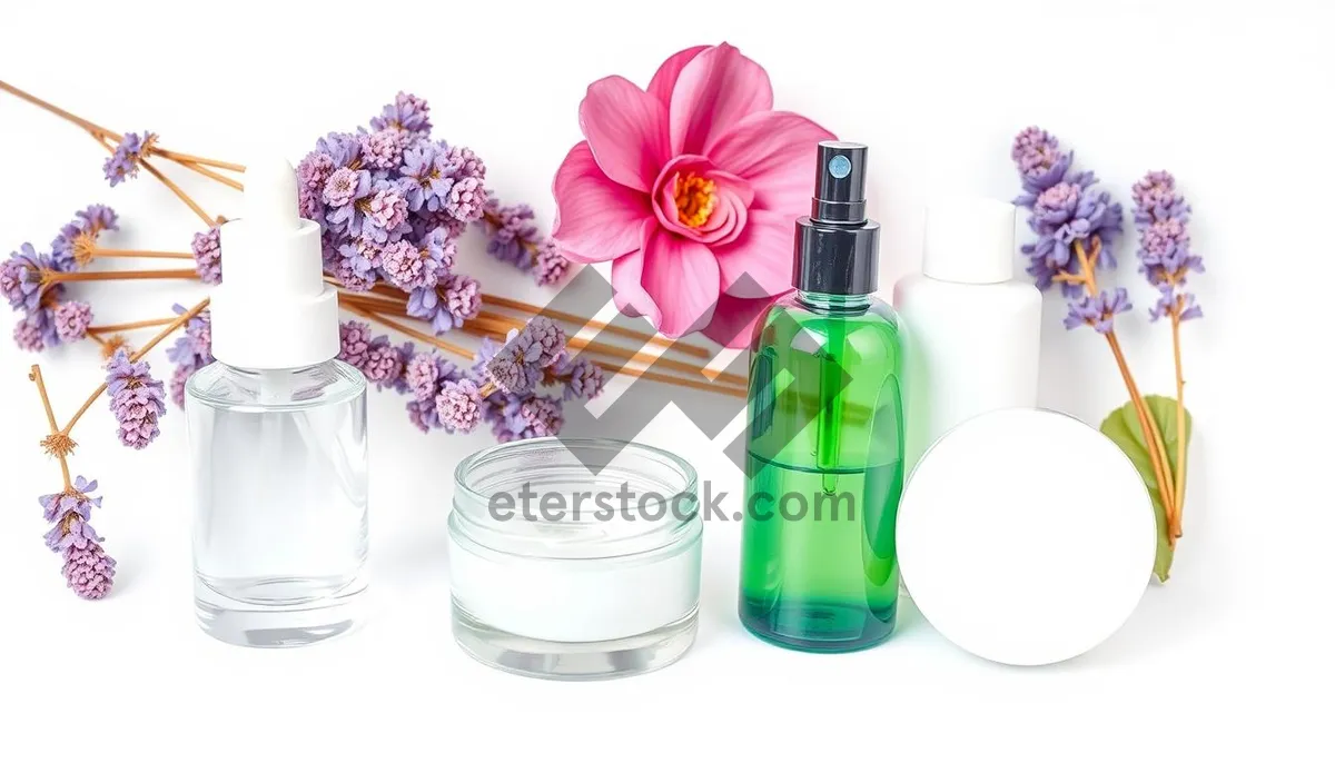 Picture of Pink spa lotion bottle with aromatic oils