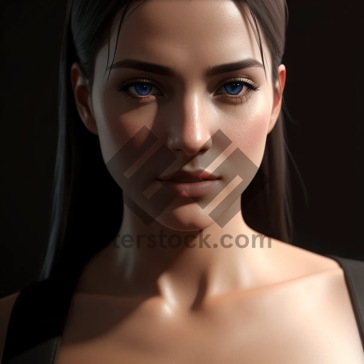 Picture of Stunning Brunette Model with Attractive Facial Features