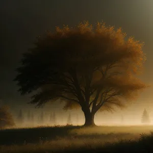 Golden Sunset over the Serene Countryside