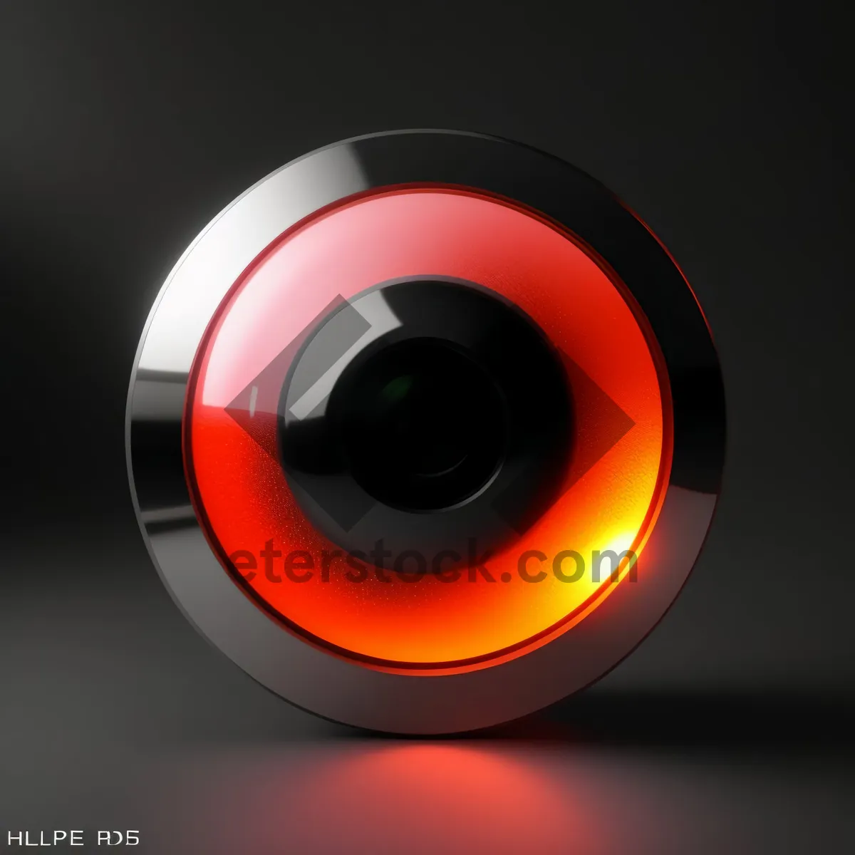 Picture of Shiny Black Round Web Button with 3D Glass Reflection.