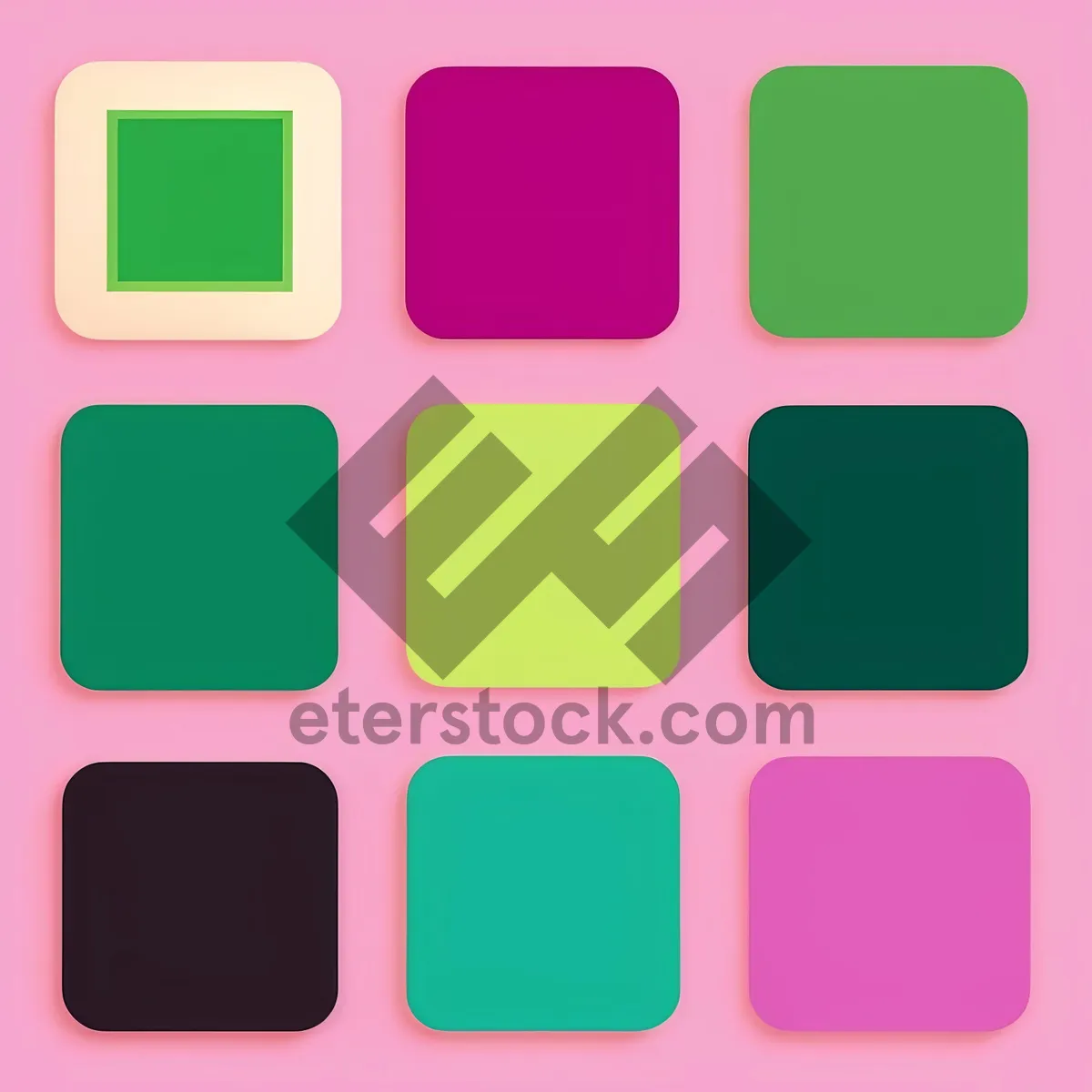 Picture of Web Button Icons Set: Sleek Square Design for Websites
