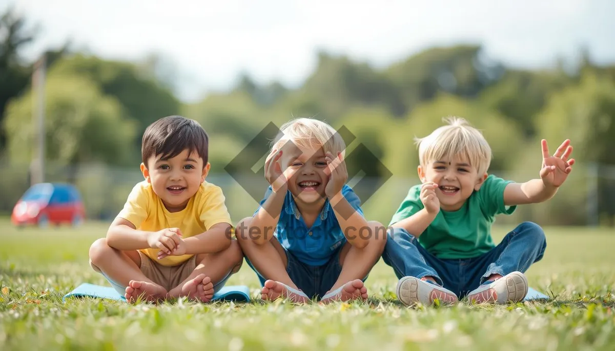 Picture of Happy multi-generational family enjoying summer day in park.