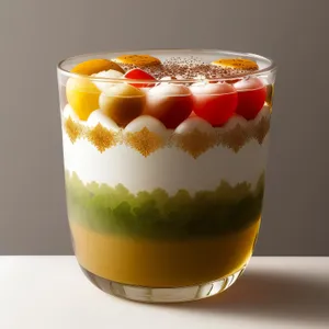 Delicious Fruit Trifle in Glass Cup