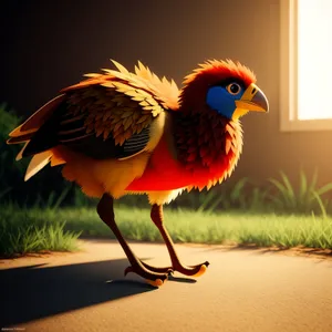 Vibrant Parrot with Colorful Feathers and Piercing Eyes