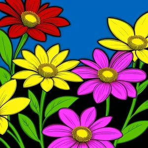 Sunflower Bliss: Colorful Floral Garden Pattern