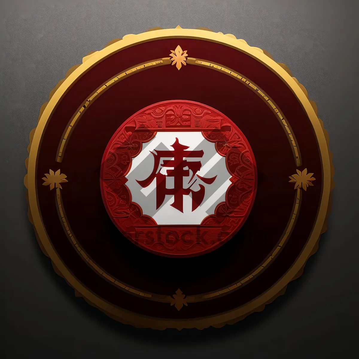 Picture of Japanese wax seal round icon button design