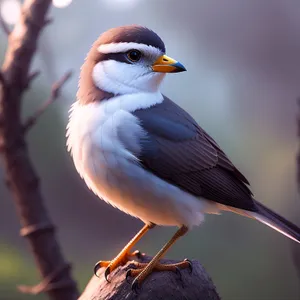 Bird of Prey Perched on Tree Branch