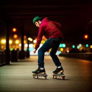 Skateboarding Man in Action: Thrilling Sports Lifestyle