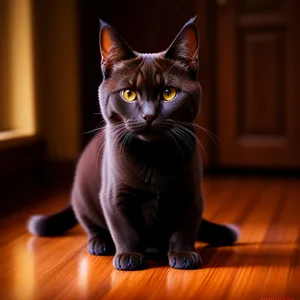 Fluffy Gray Kitty with Curious Eyes