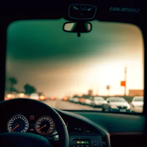 High-speed driving on a patriotic highway