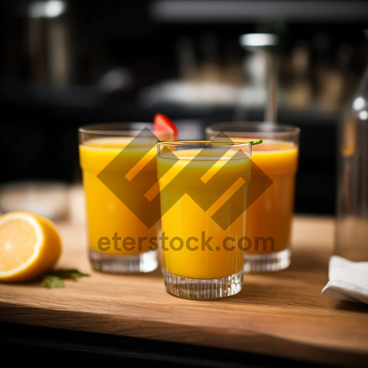 Picture of Refreshing Orange Juice on Breakfast Table