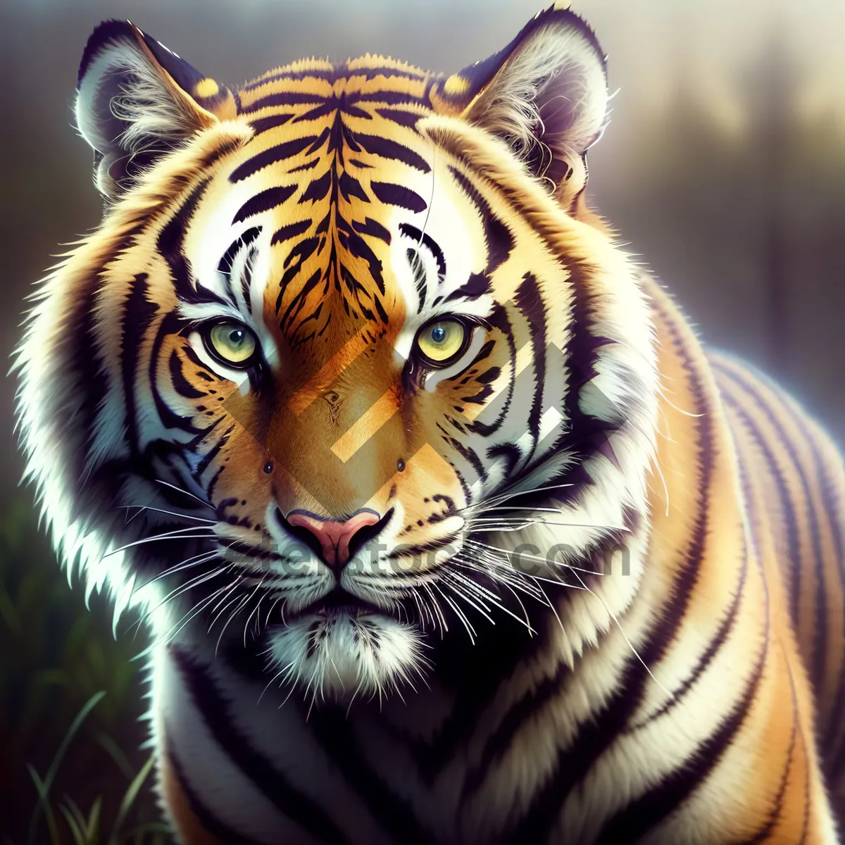 Picture of Majestic Jungle Predator: Striped Tiger Roams