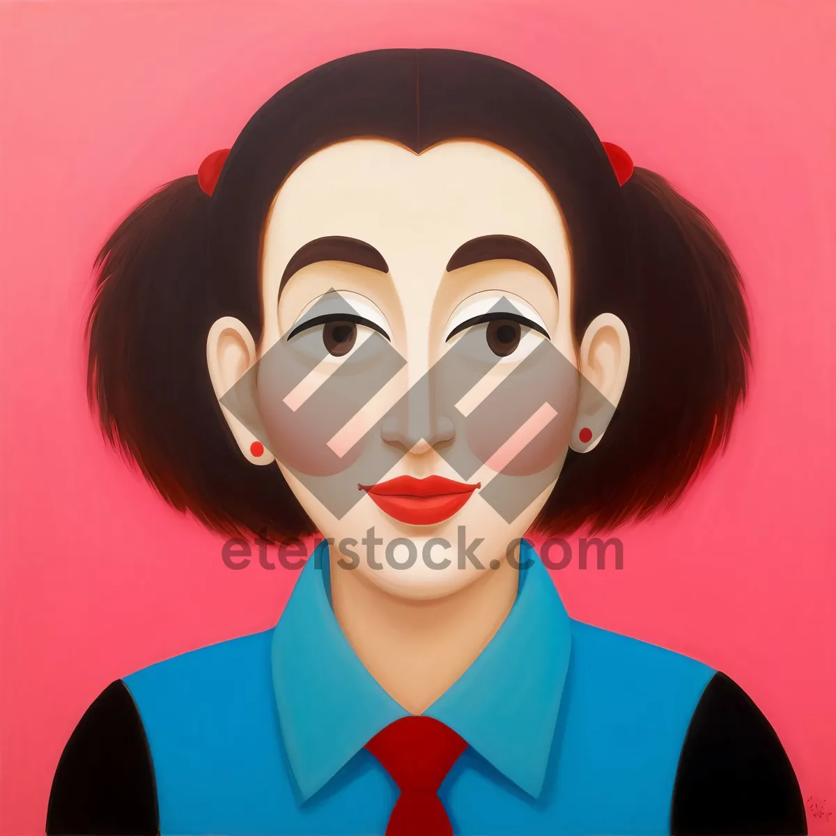Picture of Fashion model with attractive makeup and cute hairstyle portrait.