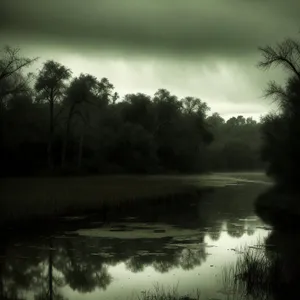 Tranquil Sunset over Reflection Lake