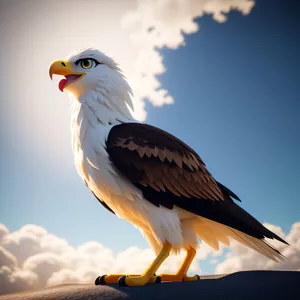 Majestic Hawk Soaring with Piercing Gaze