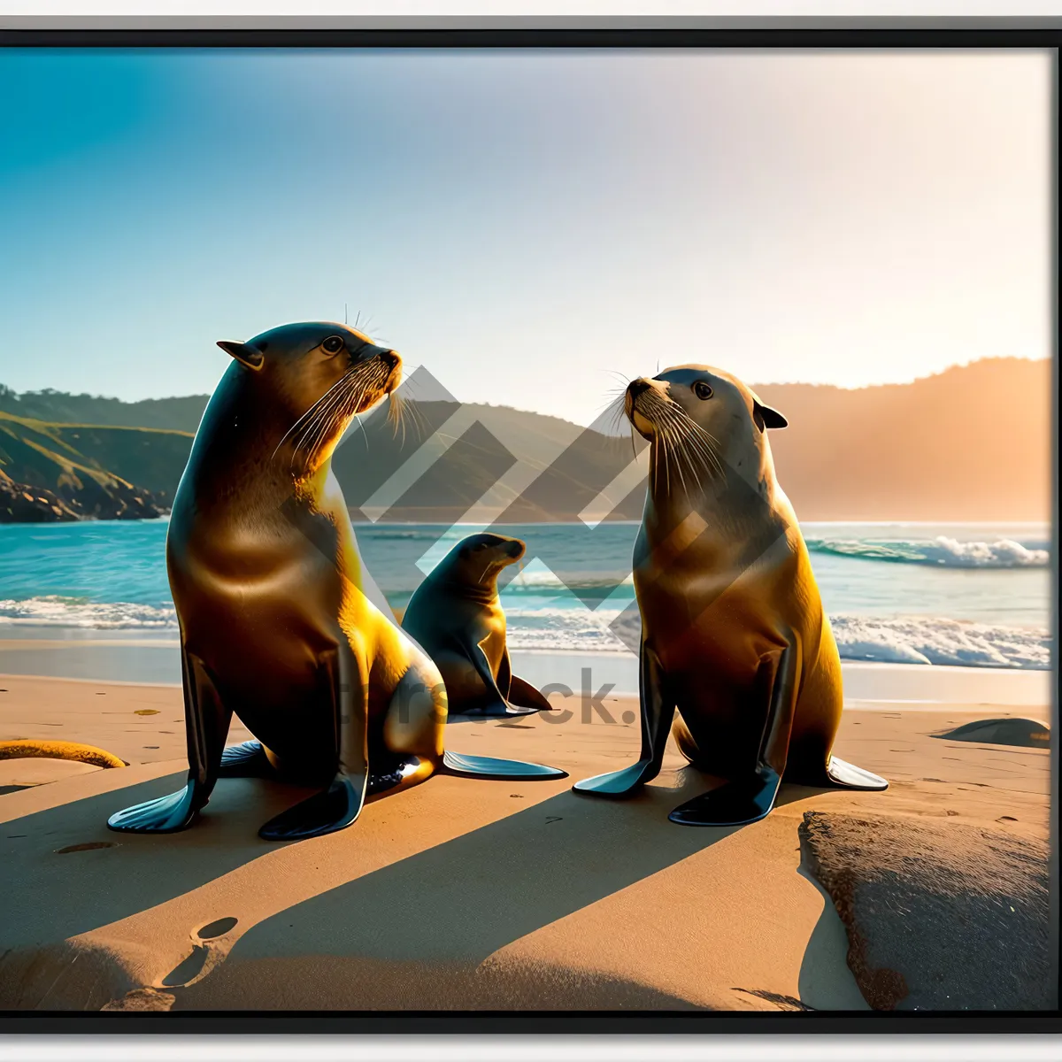 Picture of Playful Seal on Sandy Beach