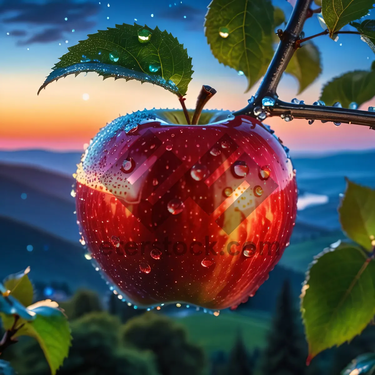 Picture of Fresh Garden Apple, Healthy and Sweet Fruit